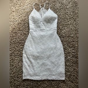 Sparkly White Lace Dress - Medium
